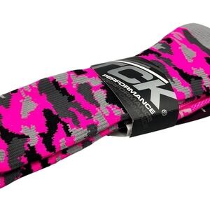 TCK Performance Camo Crew Socks Hot Pink Athletic Sports Over‎ Calf S/M Womens